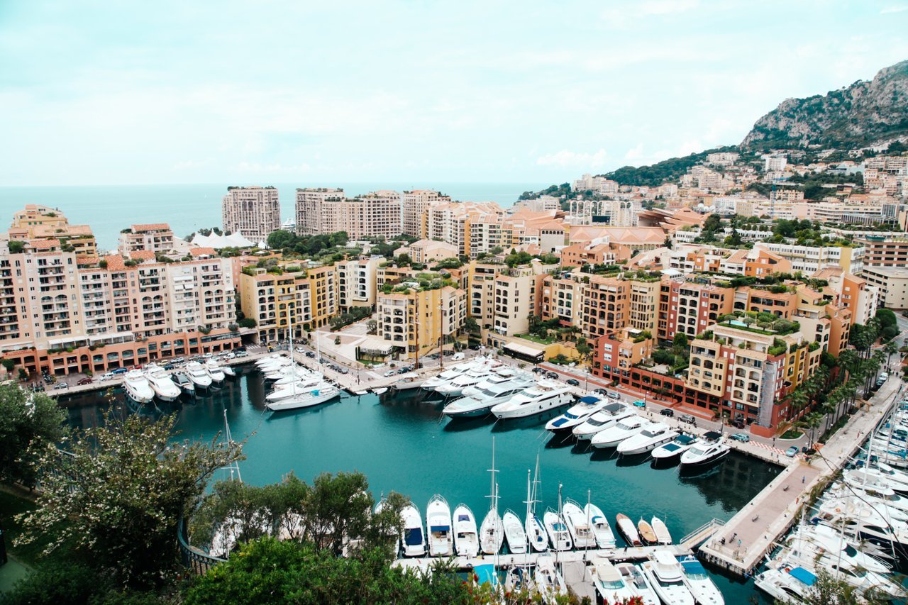 Exclusive yacht club Monaco harbor