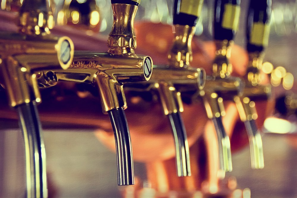 Beer taps at a high-end bar