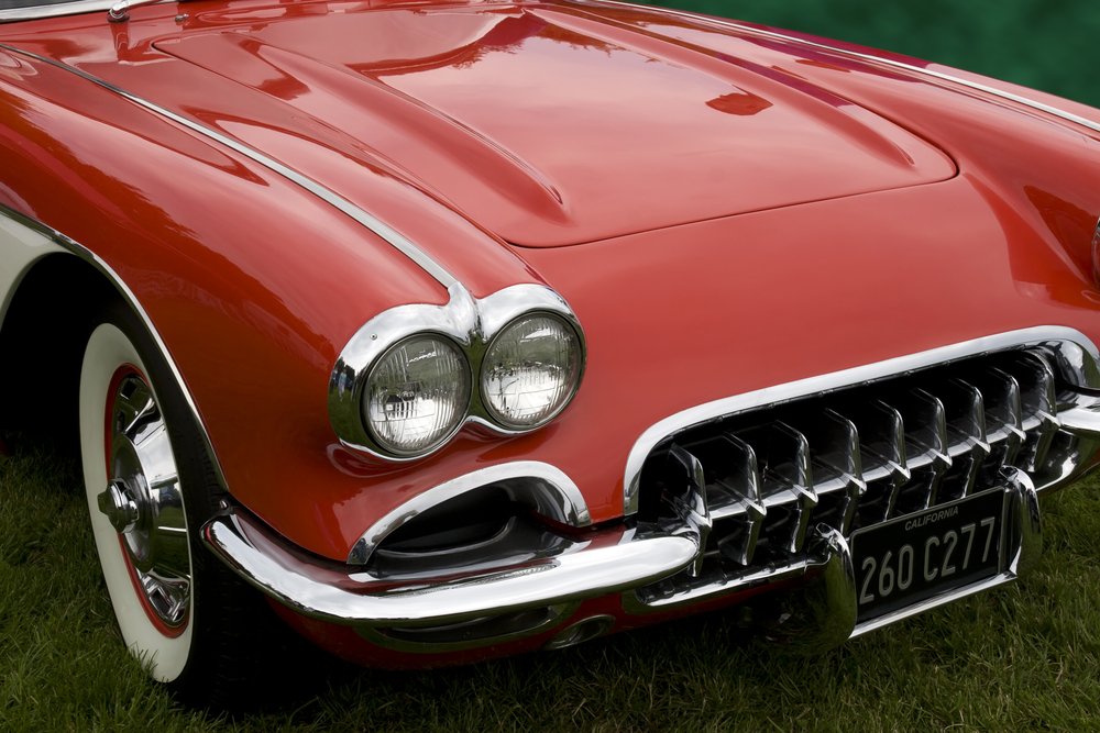 Close-up of Red Vintage Car
