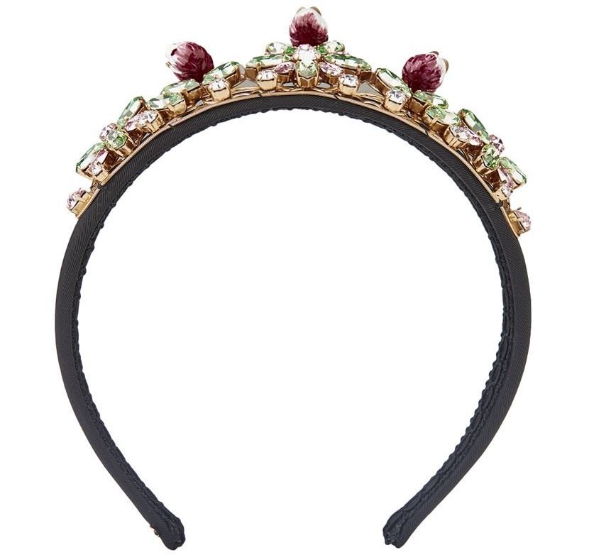 Dolce & Gabbana Crystal Flower Tiara Headband