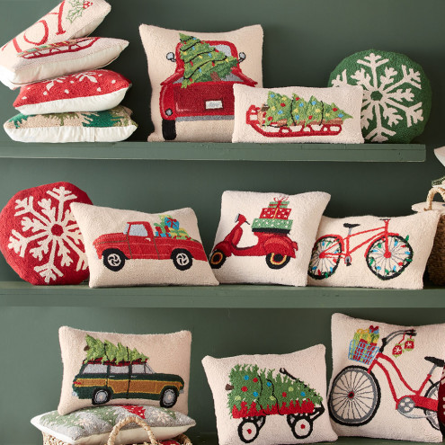 holiday-motif-hooked-wool-pillows