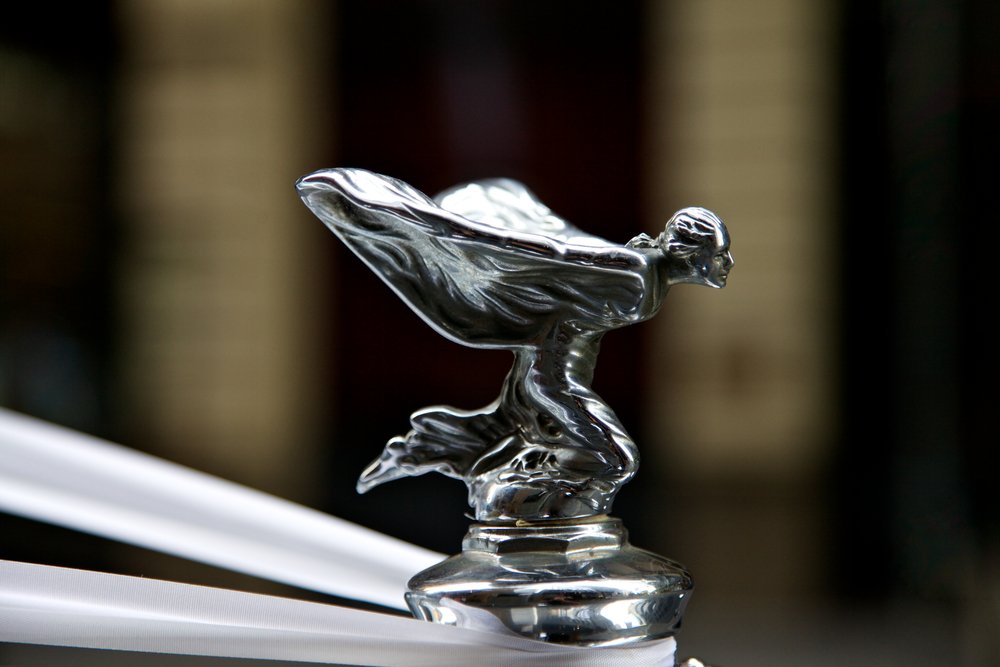 Rolls Royce with famous winged emblem mascot