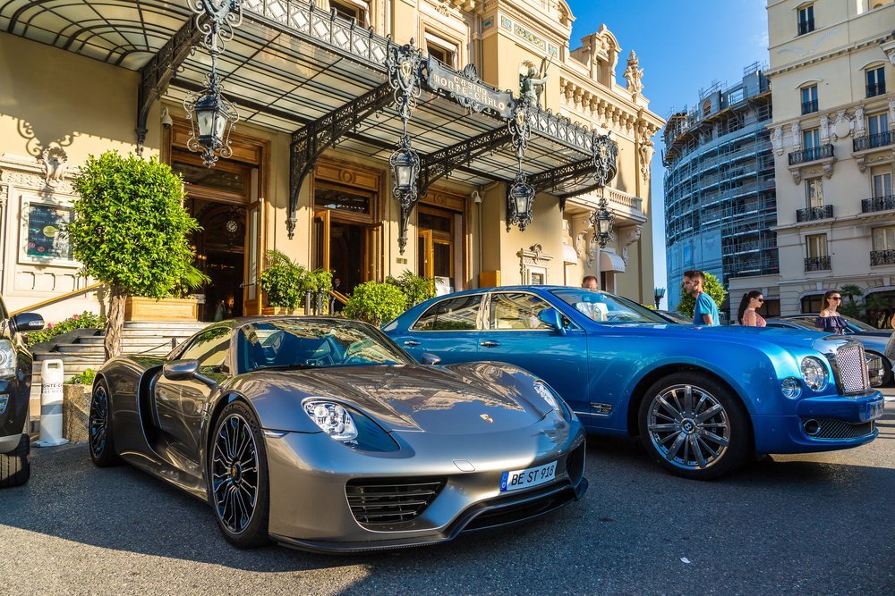 Close up of luxury cars in Monaco