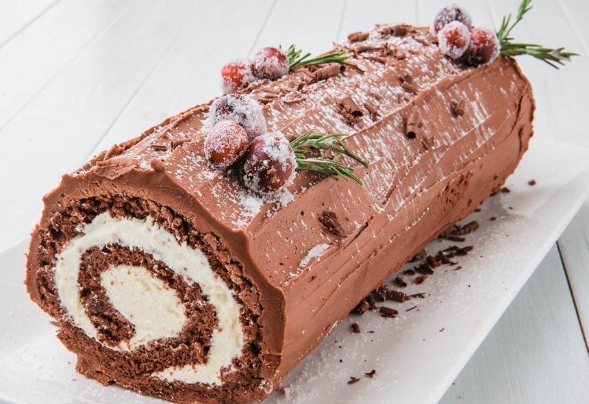 Yule Log Cake Find ideas for incredible desserts for Christmas that look as good as they taste.