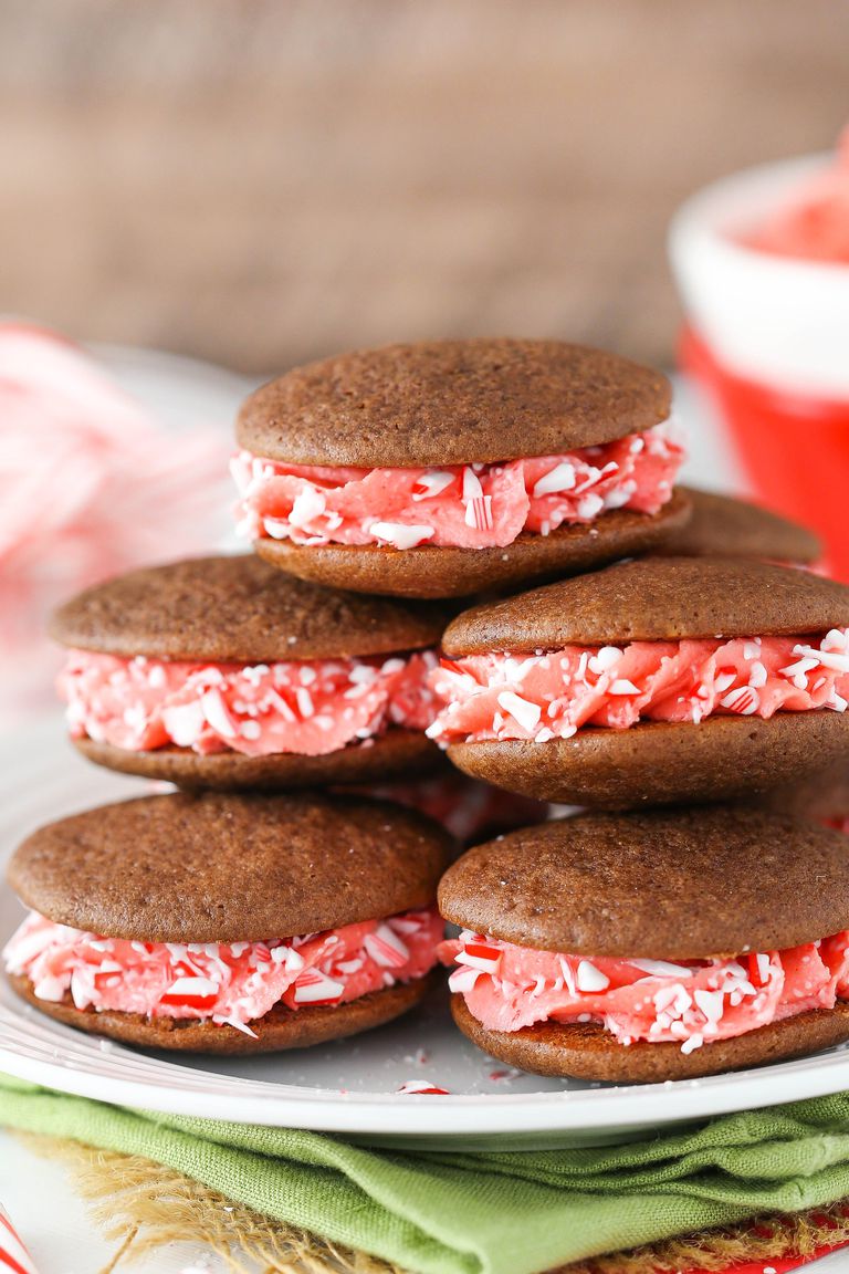 Candy Cane Cookie Sandwiches Find ideas for incredible Christmas desserts that look as good as they taste.