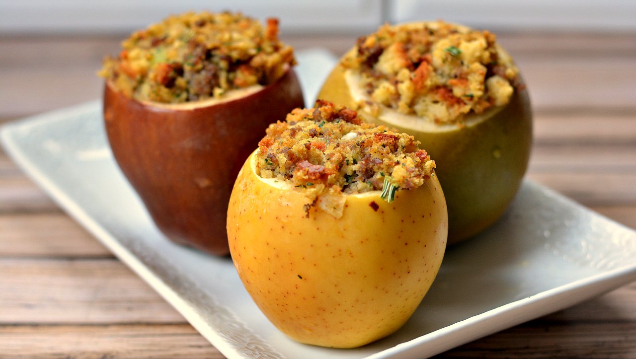 Savory Baked Apples with Sausage Stuffing Thanksgiving Menu: Over the Top Ideas for Your Feast