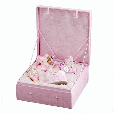 Kurt Adler Noble Gems Collection Girl's Ornament Set Baby Shower Gifts With Luxury Appeal